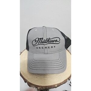 Mathews Archery Snapback Hat Cap with Mesh Back Grey And Black